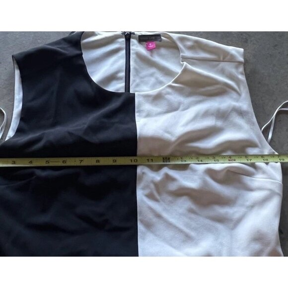 Vince Camuto women’s Size 10 Retro Pattern Red Black White Dress Zip Formal - Picture 6 of 15